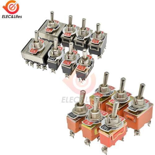 Mini Auto Toggle Switch AC 250V 15A 16A 2/3/4/6/12 Pin ON-OFF ON-ON ON-OFF-ON 2/3 Position Metal switch or Dustproof Cap