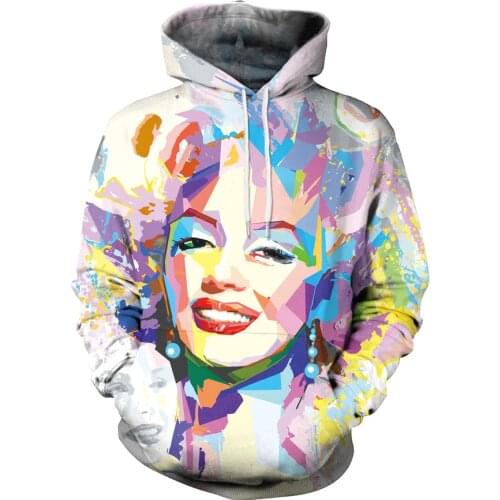 Fashion Hoodie Sexy Goddess Marilyn Monroe Fall 2021 3D Printing Hoodie Fashion Mens and Womens Sweatshirts