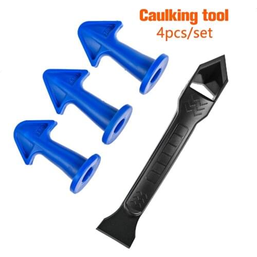 Caulking Finishing Nozzle Set Professional Caulk Tools Reusable Silicone Sealant Nozzle Plus Scraper Kit Rubber Trowel Nozzle