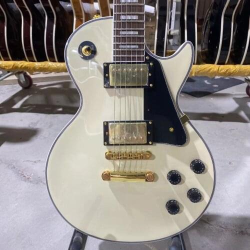 LP Custom Electric Guitar Cream Yellow Gold Hardware Mahogany Body Rosewood Fingerboard High Quality Free Shipping