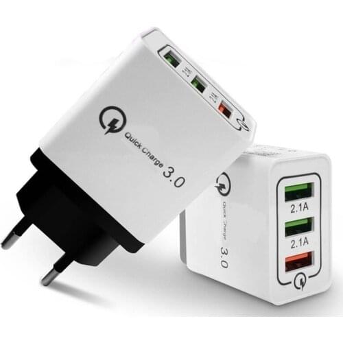 Quick Charge 3.0 Wall Charger 3USB Plug Adaptive Fast Charging Adapter for Samsung Galaxy S10 S10e S9 S8 Plus S7 S6 Note 8 9