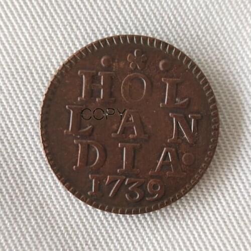 Netherland 1Duit 1739 Dutch Republic Copper Copy Coin