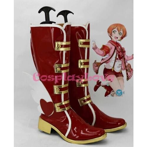 Newest Custom Made Japanese Anime Lovelive! Awakening of Valentine Hoshizora Rin Cosplay Shoes Boots For Halloween