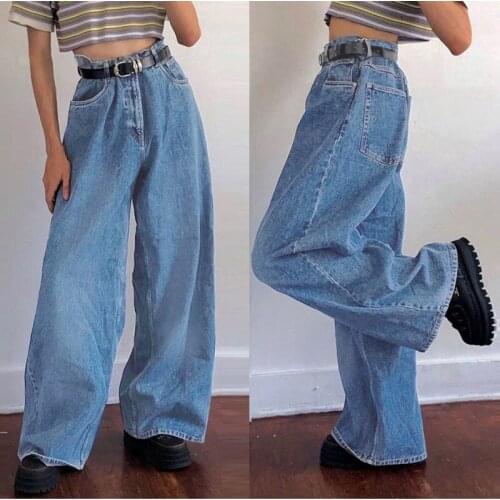 2021 New Border Wide Leg Pants For Classic High-Waisted Jeans And Loudspeaker Pants