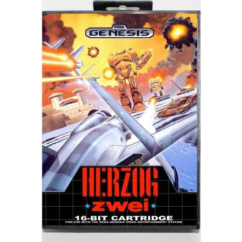 New Arrival Herzog zwei Game Cartridge 16 bit MD Game Card With Retail Box For Sega Mega Drive For Genesis