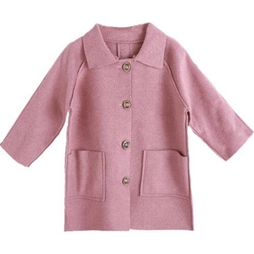 Girls Coat Solid Coat for Girl Single-breasted Overcoat Autumn Jacket Winter Casual Clothes Girls Jacket