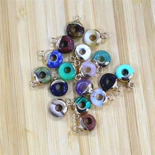 Natural Stone Necklace Pendant Agates Crystal Abacus Shape Large Hole Stone Bead Size 4x10mm, Used To Make Earring Necklace