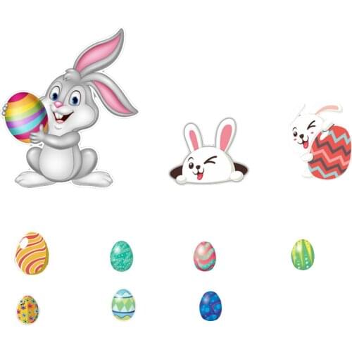 Easter Magnetic Stickers Easter Refrigerator Magnets Decoration Bunny Eggs Decals Suitable for refrigerator, garage door