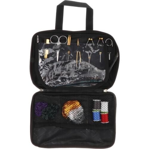 Portable Fly Tying Kits Tools AA Vise Bobbin Bodkin Starter Thread Material
