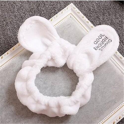 Women Fashion Cute Big Ears Comfortable Wash Face Bathe Hair Holder Elastic Headband Girls Hairbands Adults Decor