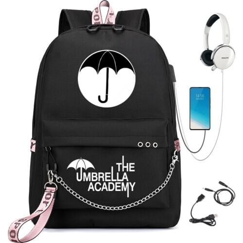The Umbrella Academy Teenage Girls Boys Backpack Students School Bags Pattern Childrens Schoolbag Mochilas Usb Charging Bookbag