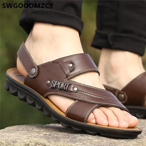 Mens Sandals Genuine Leather Mens Sandals Casual Summer Shoes Designer Shoes Men Sandalias Hombre Piel Calcados Masculino