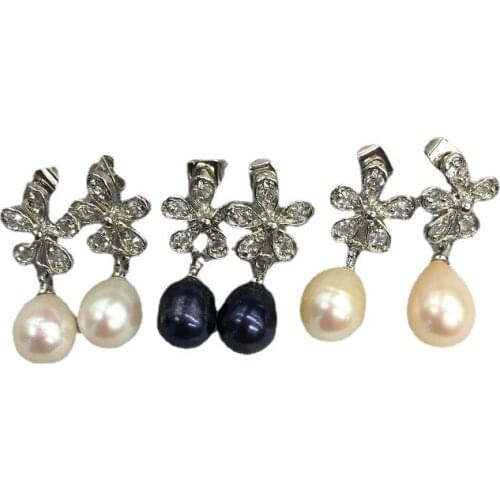 LJHMY Luxury Fashion Jewelry Flower Earrings with Freshwater Pearl Sunflower Jewelry Stud Earring