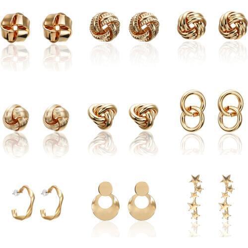 Korean Style Earrings 2020 Gold Color Earrings Free Shipping Winter Small Vintage Earrings For Women