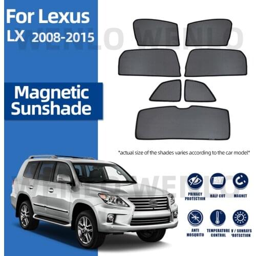 For Lexus LX LX570 2008-2015 Front Windshield Car Sunshade Side Window Blind Sun Shade Magnet Visor Door Kids Mesh Frame Curtain
