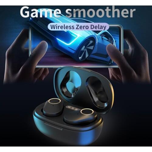 TWS Bluetooth 5.0 Earphones Wireless Headphone with Mic Sports Waterproof Audiophile Headsets Noise Canceling Zero Delay Earbuds