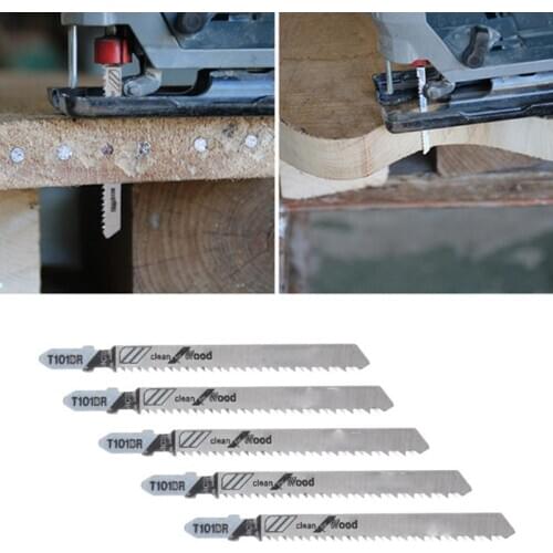 5pcs/Set T101BR Universal Jigsaw Blades High Speed Wood Cutting HCS Sawing Attachment Hand And Power Tool Accessories