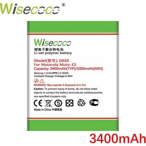 WISECOCO 3400mAh GK50 Battery For Motorola Moto-E3 Xt1706 Mobile Phone In Stock +Tracking Number