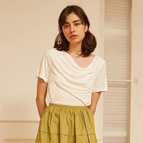 Women Casual Skew Collar Short Sleeve Shirt Basic Cotton Breathable Shirt Famale Solid Elegant Office Work Tops Plus Size M-8XL