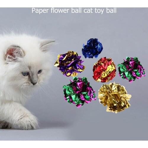 1/12Pcs Cat Toys Mylar Crinkle Balls Colorful Interactive Sound Ball Big Nylon Balls Toys Cat Kitten Supplies игрушка для кота