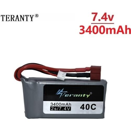 7.4v 3400mah Lipo Battery For Wltoys 12428 12423 RC Four-wheel RC Vehicle Car 1500mAH 7.4v Battery Feiyue 03 Q39 RC Parts 1pcs