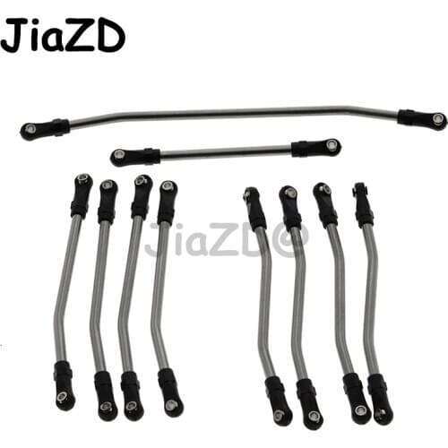 10Pcs/Set Stainless Steel Link Set Rod End for 1/10 RC Crawler Car Axial WRAITH 90018 90020 90031 90045 90056 Upgrade Parts Y09