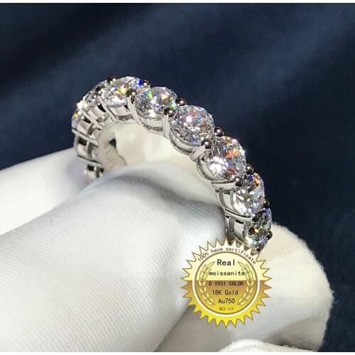 100%18K goldr ring 0.2ct each grain D VVS moissanite ring Engagement&Wedding Jewellery with certificate 0028