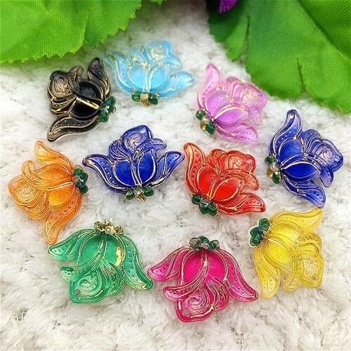 16 * 24mm 20pcs Flatback Convex Circular Convex Large Flower-shaped Decoration Tool DIY Resin for Making Handmade Crafts