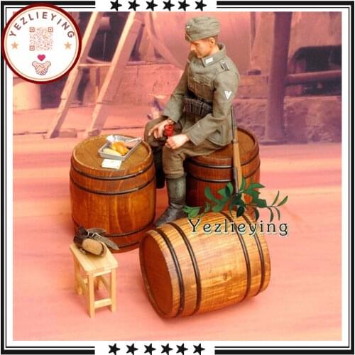 3PCS/Set 1/6 Scale Action figure Accessory WWII German Military Solid Wood Wine Barrel Barril Cask Model For 12Inch Scene prop