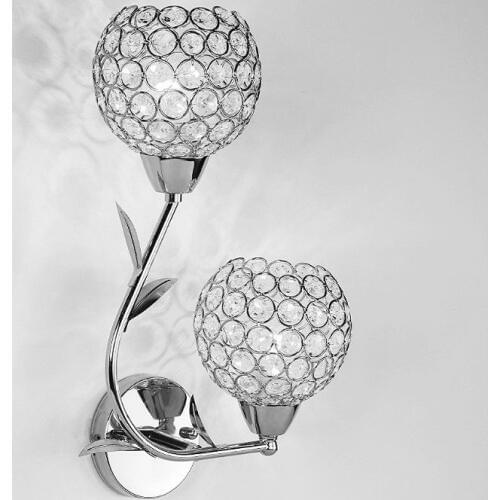 AC85-285V E27 Creative Crystal LED Wall Light Silver Decorative Lighting Sconce Modern Wall Lamp