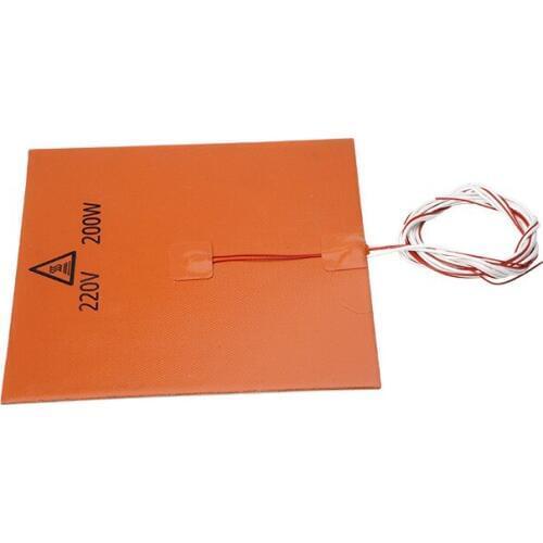 3D printer accessories 200X200mm 220V 200W silicone rubber hot bed silicone rubber heating pad heating plate