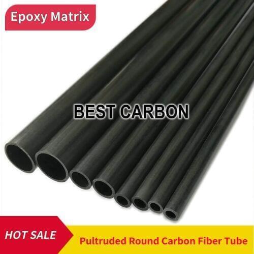 Free shiping OD1.5mm to 12mm , 500mm length Round Pultruded Carbon Fiber Tube, CFK Rohre , carbon fibre pole