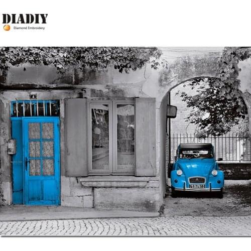 Full Square&round drill 5D DIY Diamond embroidery blue car home Diamond Painting Cross Stitch Rhinestone Mosaic decor