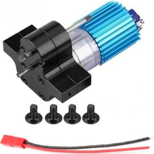 Speed Change Gear Box Metal Gearbox with 370 Brush Motor Anodizing Treatment for Heatsink and Mount Base for WPL 1633 RC Car