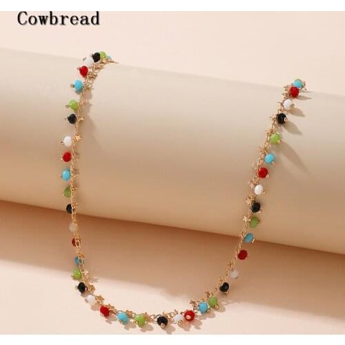 COWBREAD Colorful Necklace for Women Bohemia Choker Deads Short Country Style Necklace Womens Neck Jewelry