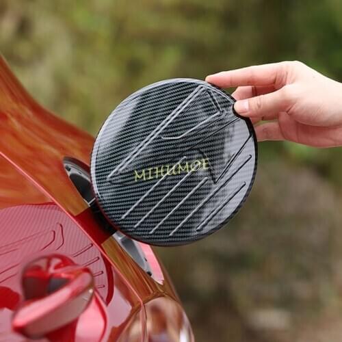 Carbon Fiber Car Gas Tank Fuel Cap Oil Door Cover Trim For Mazda CX30 CX-30 DM 2020-2021