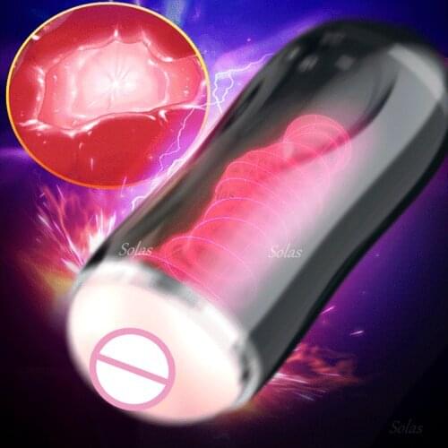 Mens Masturbation Cup Penis Sucking Smart Digital Display Female Pussy Simulator Delayed Ejaculation Trainer Massage Sex Toy 18