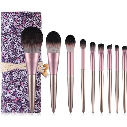 9pcs Small Puddings Makeup Brush Sets Blush Eye Shadow Brush Cometics Sets Beauty Tools
