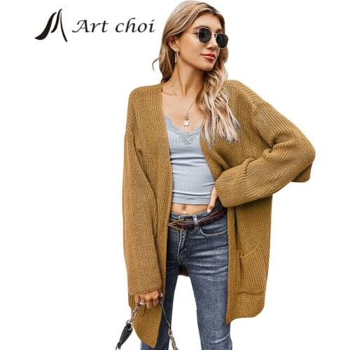 Autumn Winter Cardigan Knitwear Sweater Women Knitted Outerwear Long Casual Tops Korean Chic Slim Soft Femme Coats Overcoat