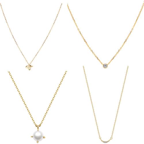 ELESHE 100% Real 925 Sterling Silver pearl Necklace For Women 18K Gold Plated Crystal Link Chain Necklace Fine Jewelry gift