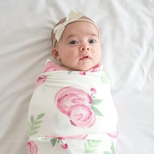 Popular Newborn Baby Receiving Blanket Floral Swaddle Wrap Infant Sleepsack Bath Towel