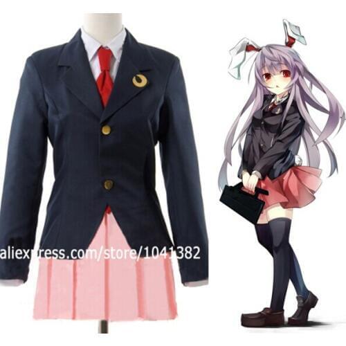 Touhou Project Reisen Udongein Inaba Tewi Inaba School Uniform Cosplay Costumes