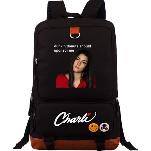 Charli Damelio Backpack For Boys Girls Travel Shoulder Backpack Men Women Large Capacity Daily Bookbag Mochila