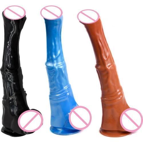 Super Huge Horse Dildo Soft Long Anima Anal Dildo With Suction Cup Realistic Artificial Penis Female Masturbator Anal Sex Toys