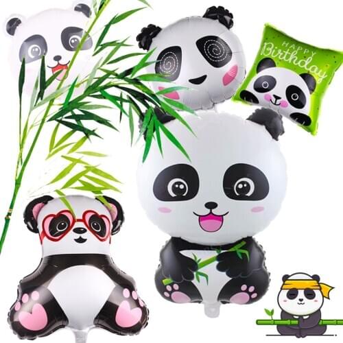 Cartoon Panda Foil Balloons Childrens Day Birthday Party Baby Shower Animal Them Party Decorations Kids Inflatable Globos Toys
