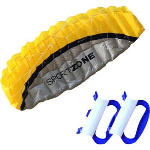 Line Kite NEW 2.5m Dual Parachute Stunt Sport Beach Outdoor Kitesurf Flying Toys BLUE Large Kids Kites Toys Kites for Adults