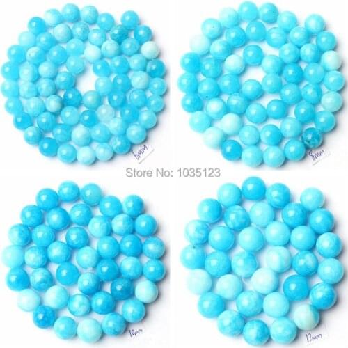 High Quality 6-12mm Pretty Round Shape Mixed Color Jades Jades Gem Loose Beads Strand 15" DIY Creative Jewellery Making wj224