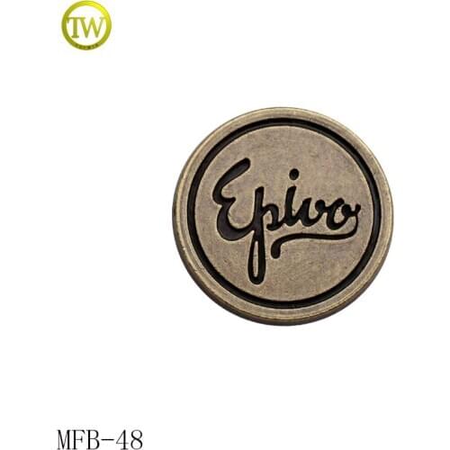Custom logo rivet button Jeans Fastener Button Snap Fasteners antique brass Buttons