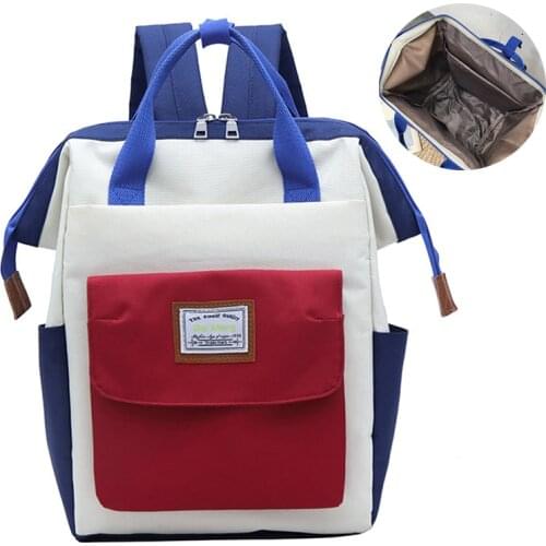 Womens Backpack Fashion Portfolio to School Splicing Color Luxury Bag Woman New Portable Travel Bag Briefcase for Teens M143