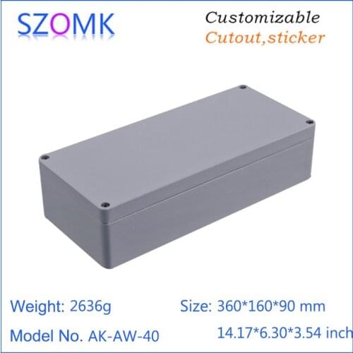 1 piece, 360*160*90mm standard die cast enclosure aluminium amplifier electronics waterproof equipment project box